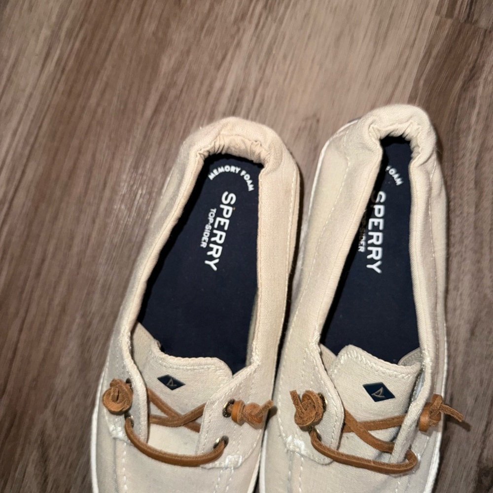 Sperry Tan Canvas Boat Shoes - Picture 4 of 5